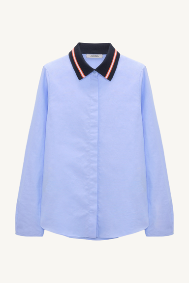 powerful ease blouse - oxford blue