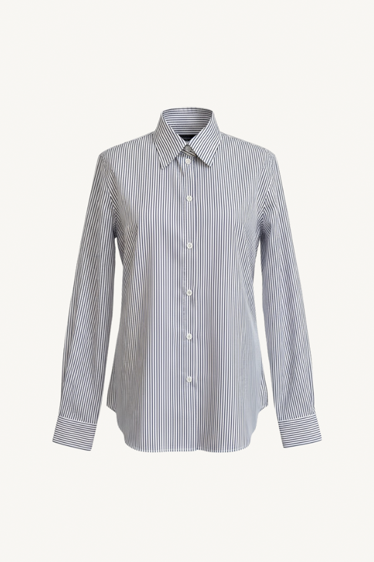 fitted collar shirt - violet pinstripe