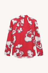 soft florals blouse - red white