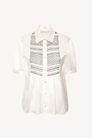 tyra top - reggio white silk