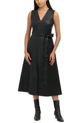 reinalla vegan leather dress - black