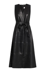 reinalla vegan leather dress - black