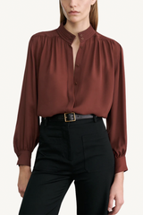 revi blouse - burgundy