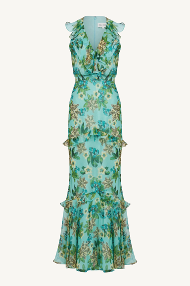 rita dress - fiori mint