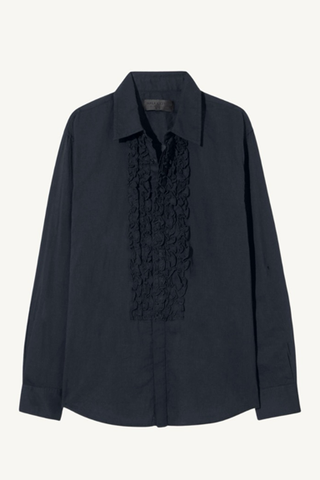 nathael ruffle shirt - midnight