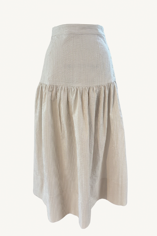 beatrice skirt - cream seersucker