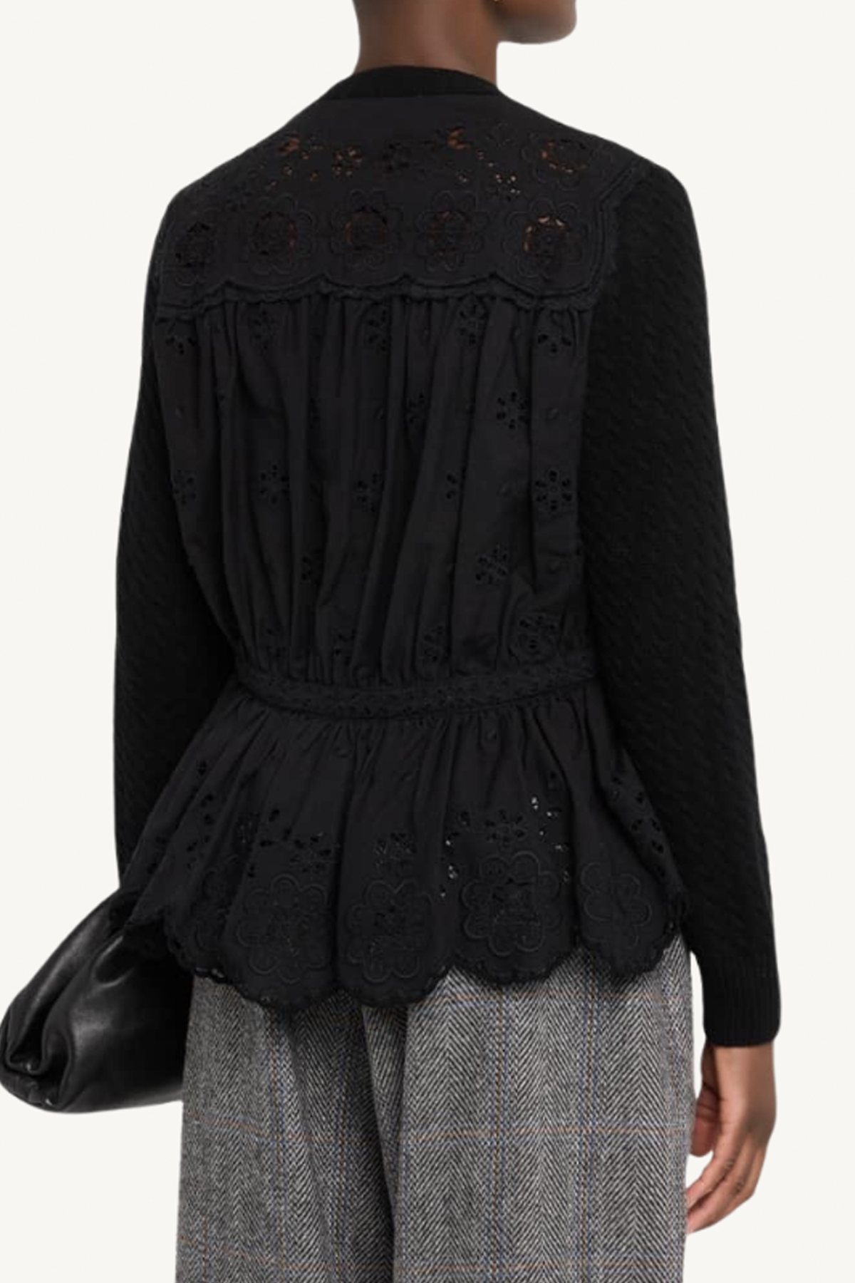 shanna lace cardigan - black