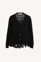 shanna lace cardigan - black