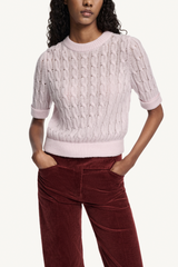 twisted structure pants - maroon