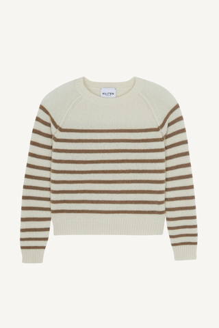 shima stripe sweater - blanc camelo