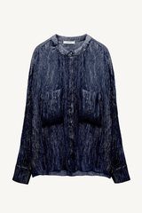 shimmering shine blouse - dark navy