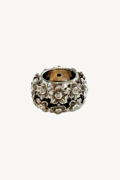 silver flower bead