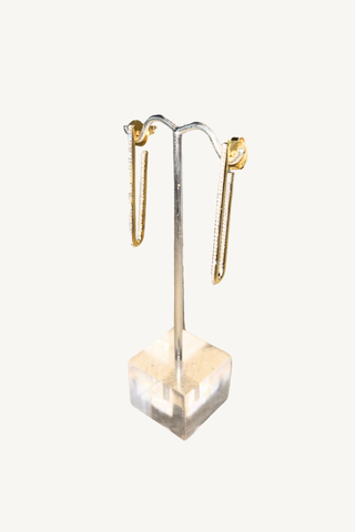 slim diamond rectangle hoops