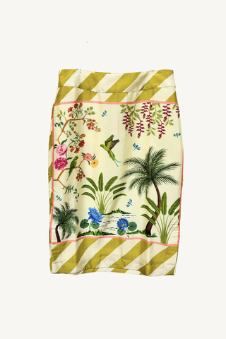 pencil skirt - olive stripe and multi