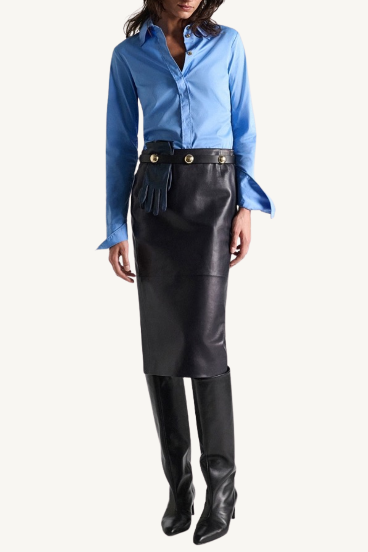 sleek statement skirt - midnight navy