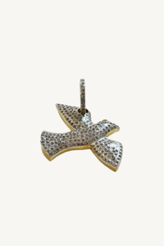 small pave diamond bird pendant