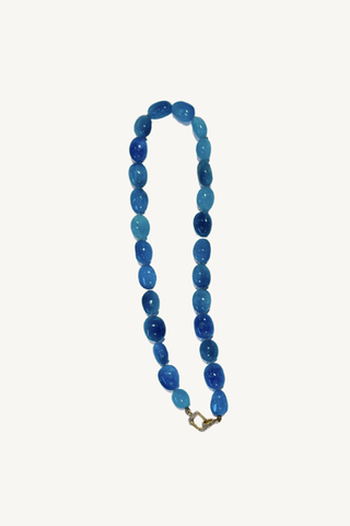 blue smithsonite 17" beaded necklace