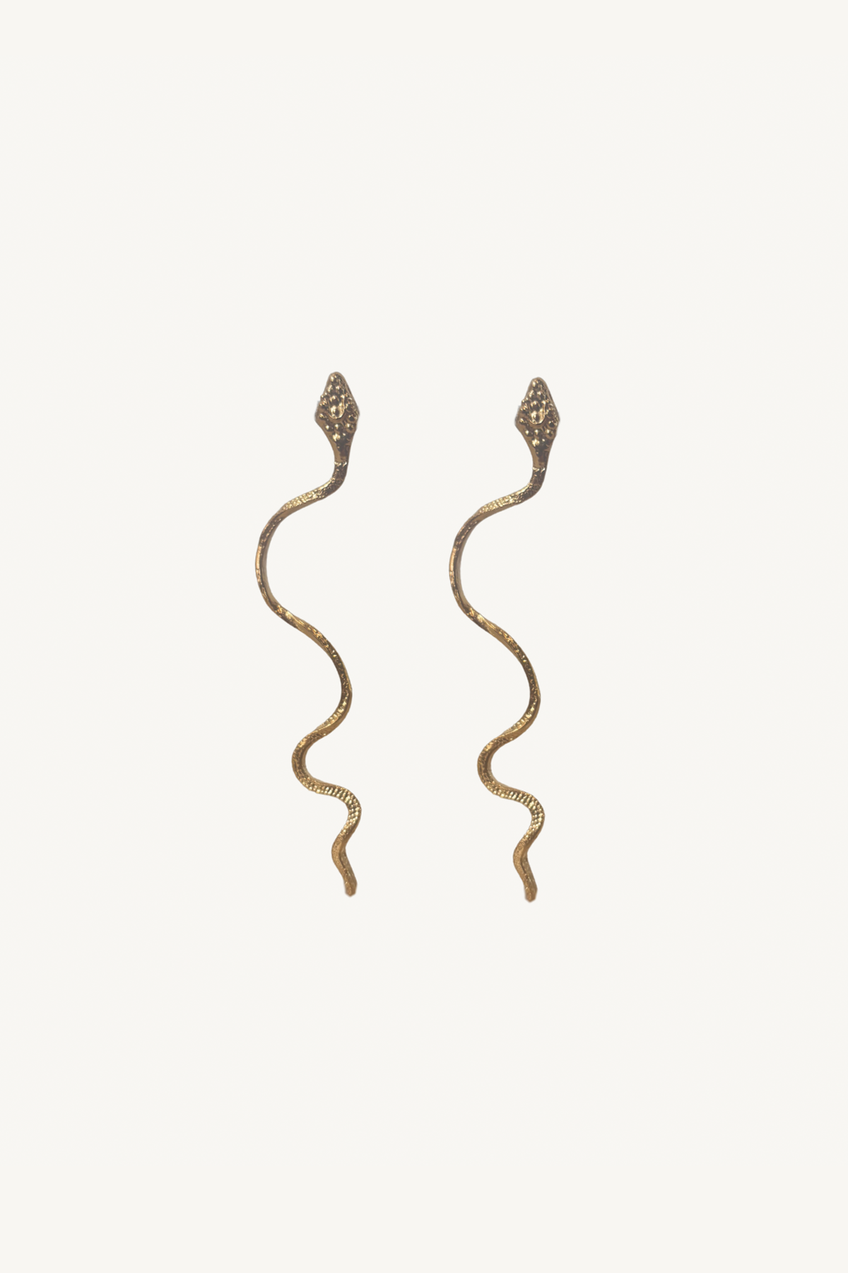 snake earrings - gold