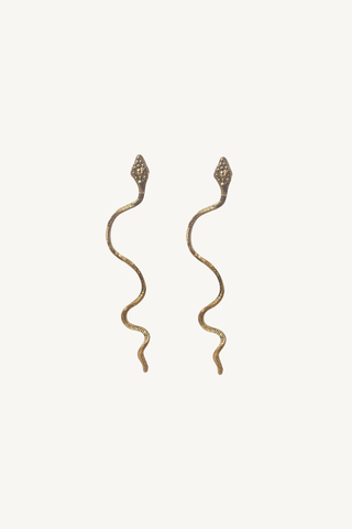 snake earrings - gold