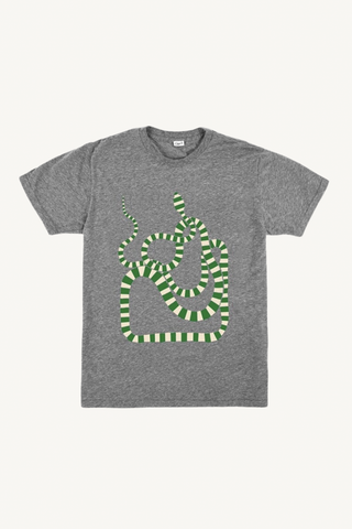 original tee - grey melange with green apple snake