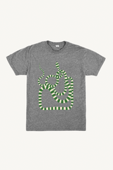 original tee - grey melange with green apple snake