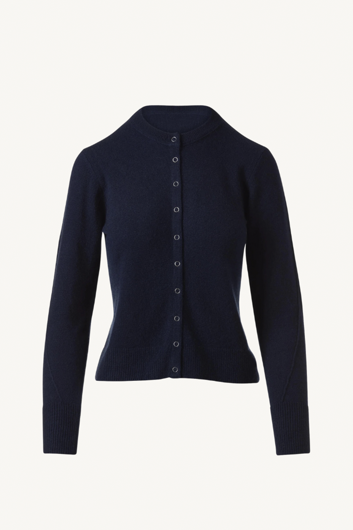snap cashmere cardigan - navy