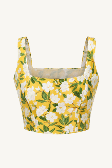 square neck sleeveless blouse - positano magnolias