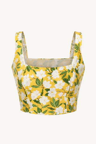 square neck sleeveless blouse - positano magnolias