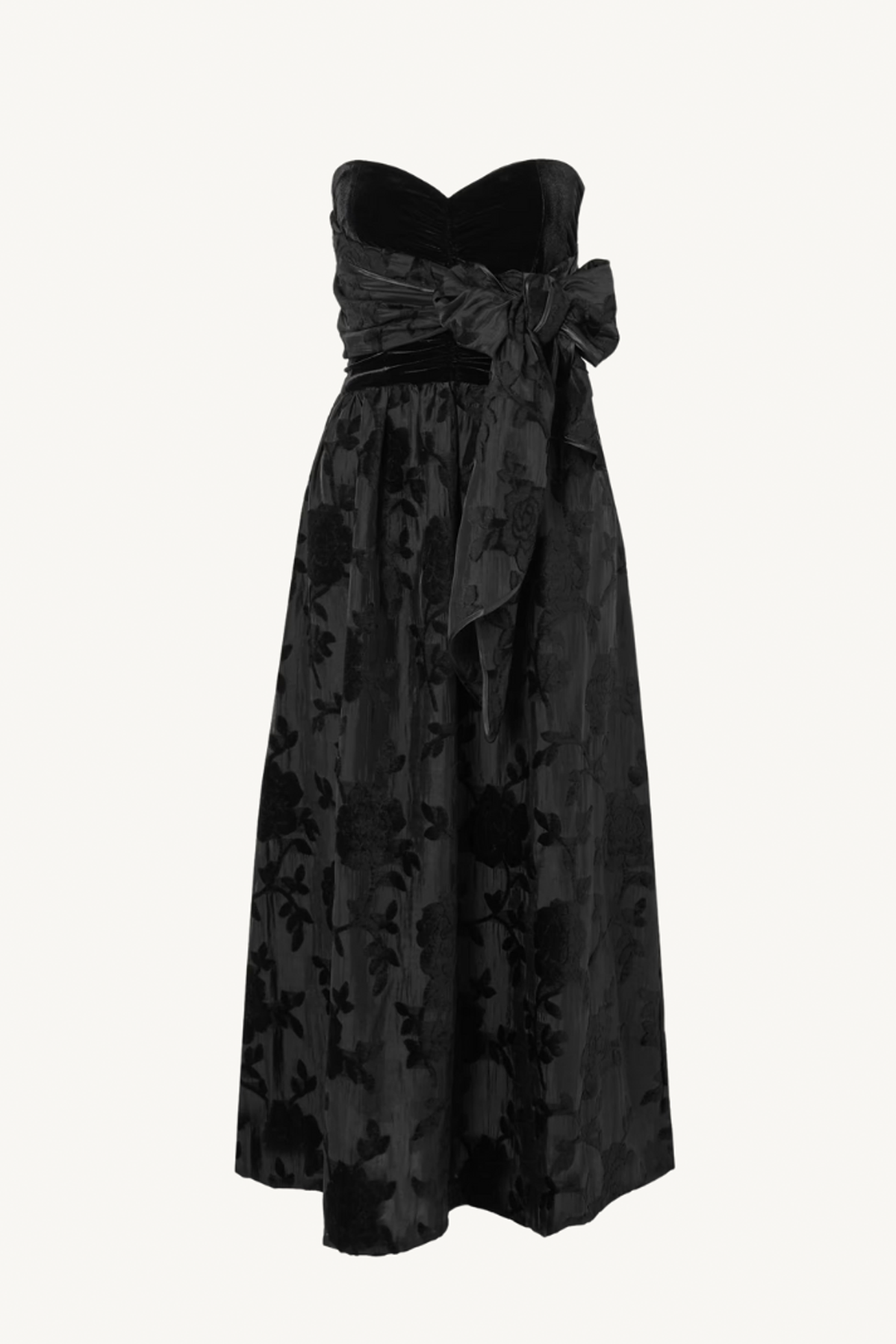 desideria long strapless dress - black fil coupe