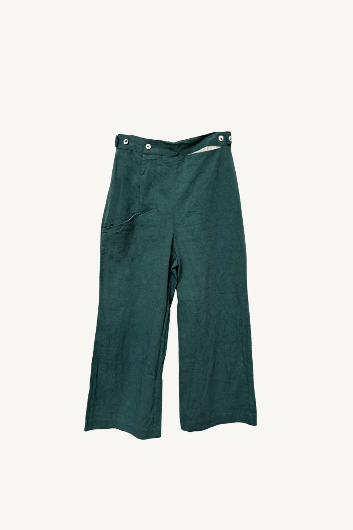 hem pants cotton twill - green