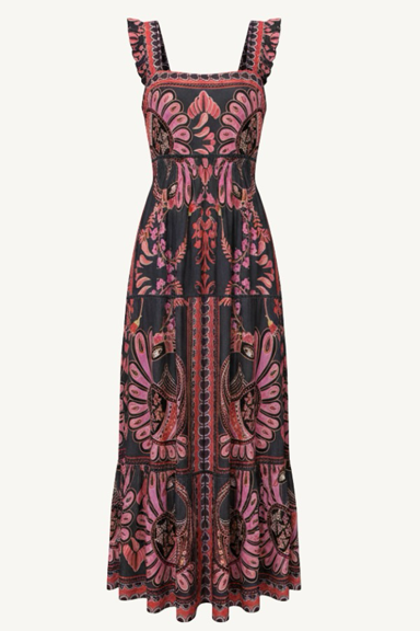 sybill dress - black pink multicolor