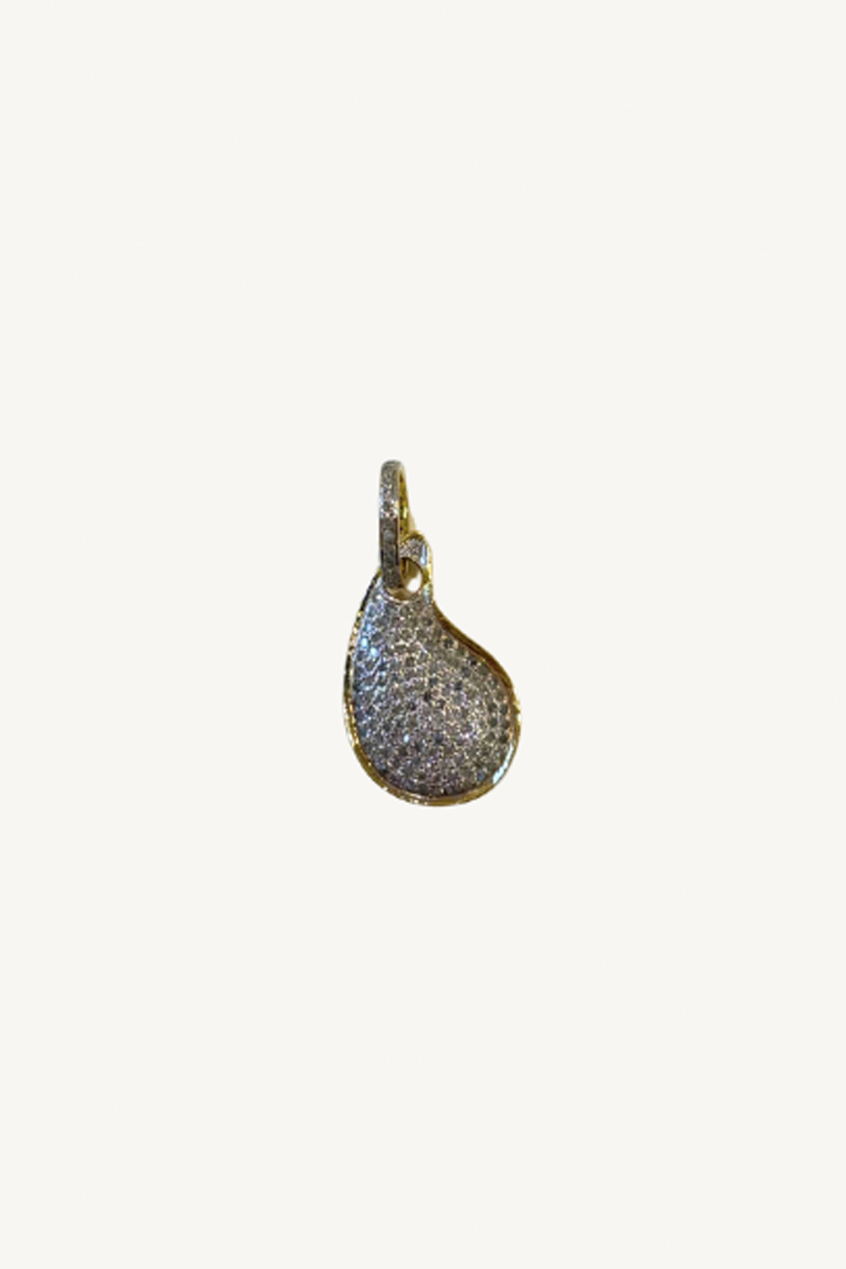 pave diamond tear drop pendant