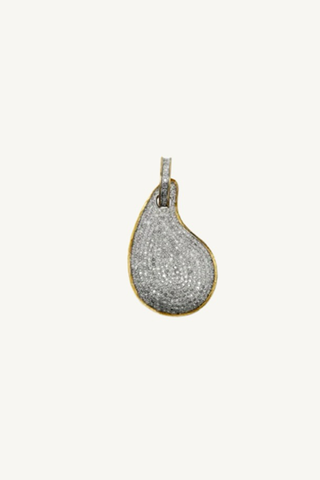 pave diamond tear drop pendant