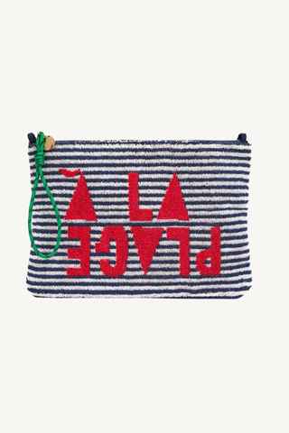 flat clutch w/ tabs - terry stripe