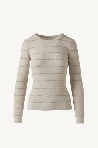 thermal lurex crew - dune stripe