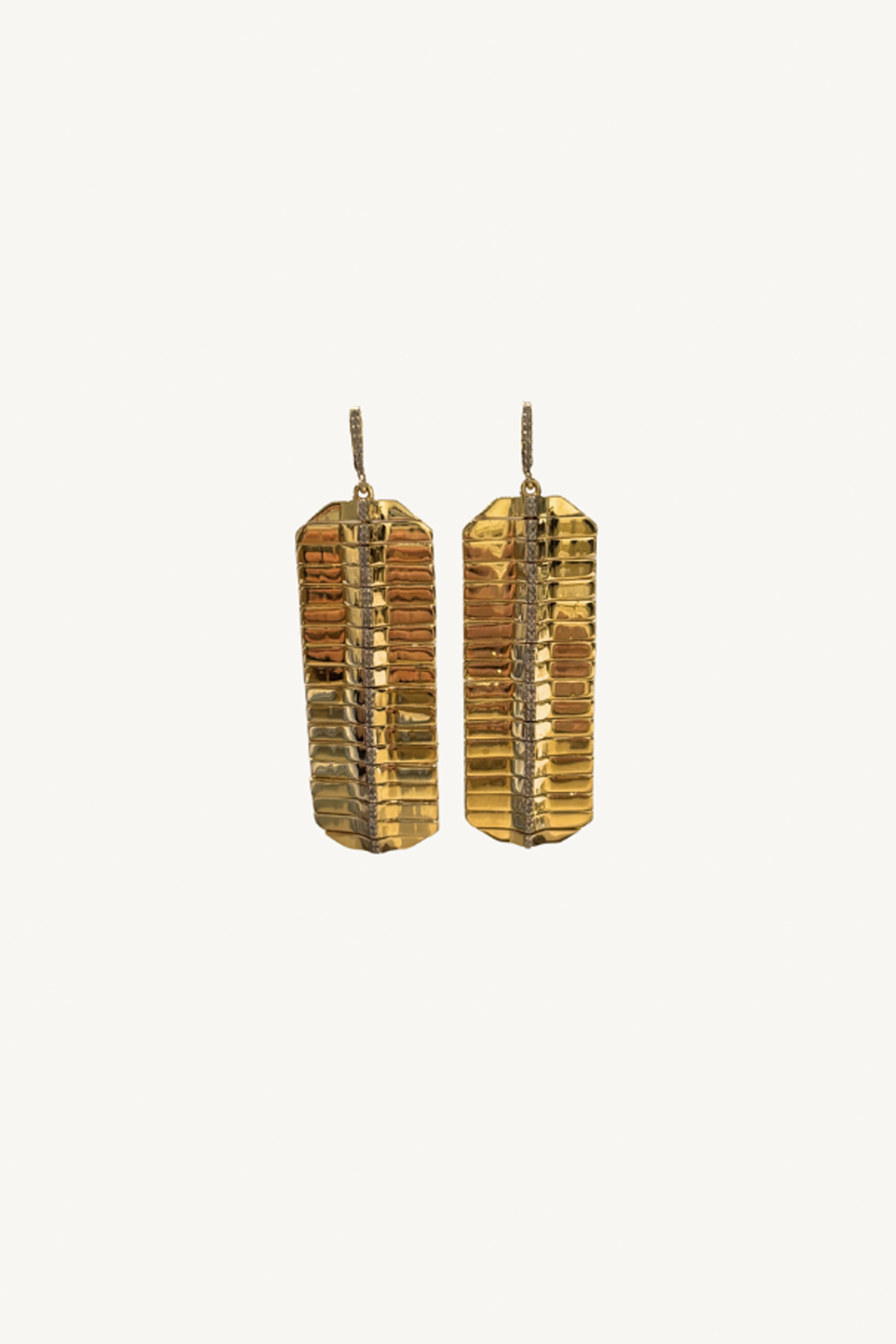 long gold with diamond strip earrings