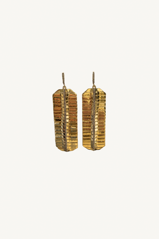 long gold with diamond strip earrings
