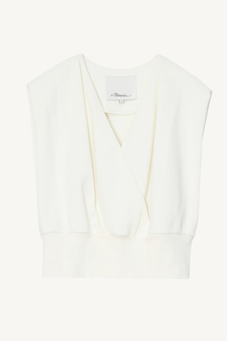 draped sleeveless french terry top - tofu