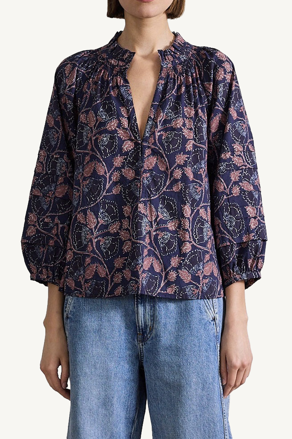 trinidad top - camille floral navy