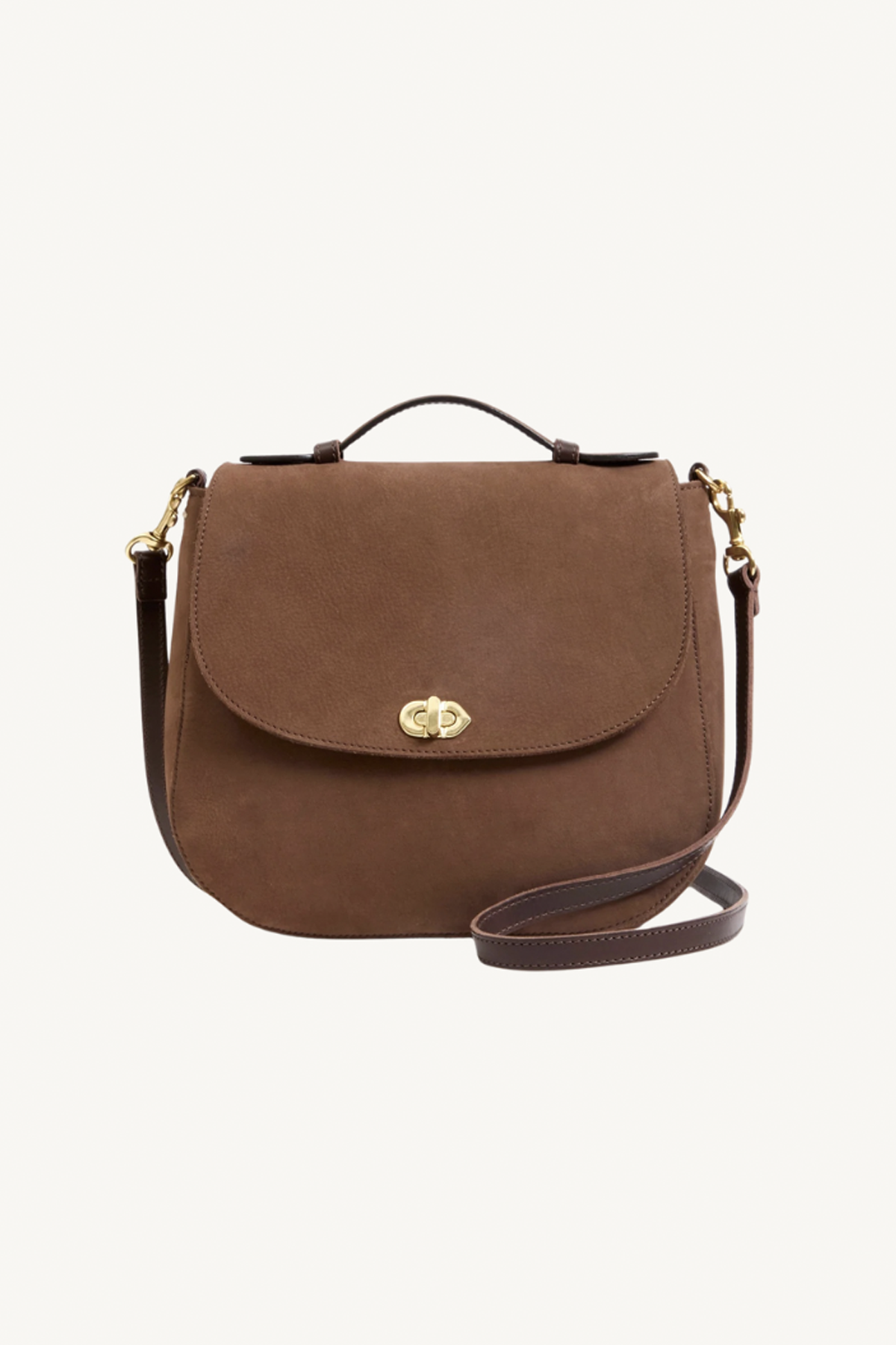 turnlock louis bag - chocolate nubuck