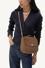 turnlock louis bag - chocolate nubuck