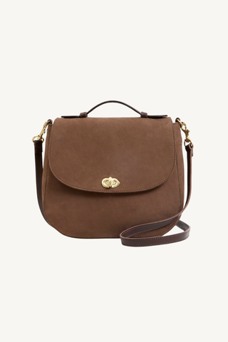 turnlock louis bag - chocolate nubuck