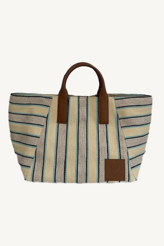 riviera tote - turquoise stripe