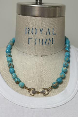 arizona turquoise necklace with double bit closure