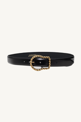 twisted buckle signature belt - black