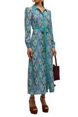 vanessa silk dress - caudex turquoise