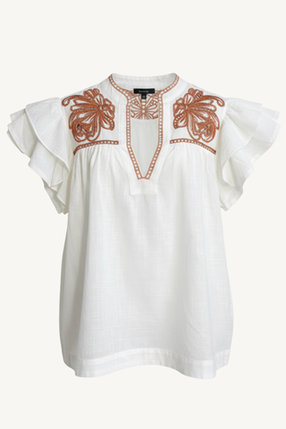 vania top - papyrus / burnt orange