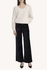 le slim palazzo - navy velvet