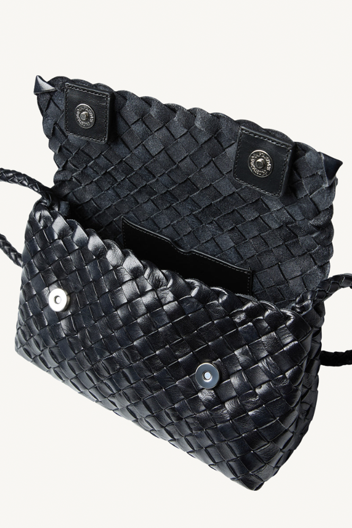 vinnie mini woven crossbody - black