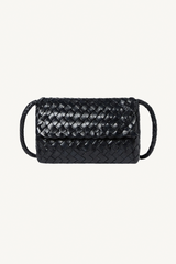 vinnie mini woven crossbody - black